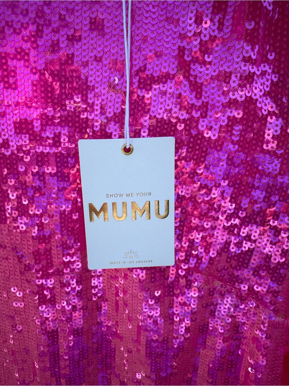 NWT Show Me Your Mumu Maddison Mini Dress in Bright Pink Sequins size XS - Picture 9 of 13